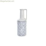 Ծաղկաման DKD Տան դեկոր Կապույտ Սպիտակ Ճենապակյա Միջերկրածովյան 14 x 14 x 30 սմ