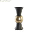 Ծաղկաման DKD Տան դեկոր Սև մետաղական պղնձե վինտաժ 14 x 14 x 32 սմ