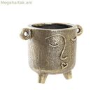 Ծաղկաման DKD Տան դեկոր Ոսկեգույն մագնեզիում Ժամանակակից ճակատ 33 x 23 x 25,5 սմ