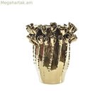 Ծաղկաման DKD Տան դեկորի ճենապակյա ոսկեգույն ժամանակակից (18 x 18 x 23 սմ)