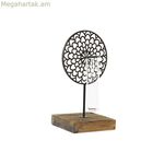 Մոմակալ DKD Տան Դեկոր Բյուրեղապակյա Սև Մետաղական Փայտե Շագանակագույն 20 x 20 x 36 սմ