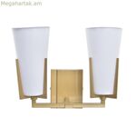 Պատի լամպ DKD Տան դեկորի բյուրեղյա ոսկեգույն մետաղական պոլիեսթեր սպիտակ (30 x 18 x 23 սմ)