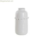 Ծաղկաման DKD Տան դեկոր Սպիտակ Քարե Պոմպոն 12 x 12 x 24 սմ