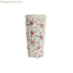 Ծաղկաման DKD Տան դեկոր Սպիտակ Կանաչ Մարուն Քարե իրեր Շեբի Շիկ (14 x 14 x 25 սմ)