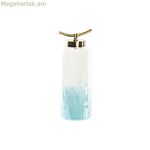 Ծաղկաման DKD Տան դեկոր Կապույտ Ոսկեգույն Մետաղական Բյուրեղյա Միջերկրածովյան 19 x 15 x 41 սմ