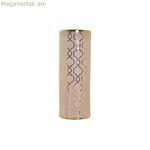 Ծաղկաման DKD տան դեկոր 13,5 x 13,5 x 36 սմ ճենապակյա վարդագույն ոսկեգույն արևելյան քրոմապատ