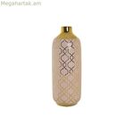 Ծաղկաման DKD Տան դեկորի ճենապակյա վարդագույն ոսկեգույն արևելյան (15 x 15 x 41,5 սմ)