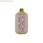 Ծաղկաման DKD Տան դեկոր Վարդագույն Ոսկեգույն Ճենապակի Արևելյան Քրոմապատ 13 x 13 x 26 սմ