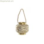 Լապտեր DKD տան դեկոր 26,5 x 26,5 x 22 սմ հնեցված բյուրեղյա ոսկեգույն մետաղական արաբական