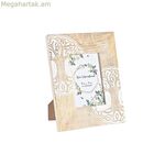 Լուսանկարի շրջանակ DKD Տան դեկոր Սպիտակ, շագանակագույն փայտե բյուրեղապակյա մանգոյի փայտից պատրաստված ծառ՝ հնդիկ տղամարդ 20 x 2 x 25,5 սմ