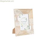 Լուսանկարի շրջանակ DKD Տան դեկոր Սպիտակ, շագանակագույն փայտե բյուրեղապակյա մանգոյի փայտից պատրաստված ծառ՝ հնդիկ տղամարդ 23 x 2 x 28 սմ