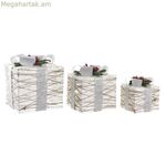 Լուսավորության ձևավորում DKD տան դեկորի համար՝ սպիտակ, արծաթագույն LED 25 x 25 x 28 սմ (3 հատ)