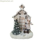 Սուրբ Ծննդյան խաղալիք DKD տան դեկորի համար նախատեսված խեժե տուն (16,5 x 9 x 21 սմ) (2 հատ)