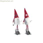 Դեկորատիվ ֆիգուր DKD տան դեկոր Սուրբ Ծննդյան թզուկ պոլիեսթերից (16 x 12 x 46 սմ) (2 հատ)