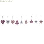 Սուրբ Ծննդյան զարդարանքների հավաքածու DKD տան դեկոր պոլիեսթերից (22 x 8 x 1 սմ) (3 հատ)