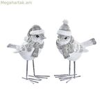 Սուրբ Ծննդյան խաղալիք DKD տան դեկորի խեժից պատրաստված թռչուն (10,5 x 5,5 x 10,5 սմ) (2 հատ)