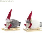 Սուրբ Ծննդյան խաղալիք DKD տան դեկորի պոլիեսթերային եղջերու (15 x 5,5 x 16,5 սմ) (2 հատ)