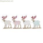 Սուրբ Ծննդյան խաղալիք DKD տան դեկոր պոլիեսթեր MDF եղջերու (23 x 5 x 16 սմ) (4 հատ)