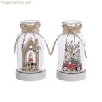 Լուսավորության ձևավորում DKD տան դեկոր Սուրբ Ծննդյան բնական տուն (2 հատ) (9 x 9 x 17 սմ)