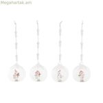 Սուրբ Ծննդյան խաղալիք DKD տան դեկորի բյուրեղյա խեժից (7 x 6 x 8 սմ) (4 հատ)