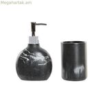 Լոգարանի հավաքածու DKD Home Decor սև խեժից, պլաստիկ 11 x 6 x 17 սմ, 2 հատ