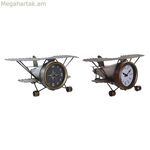 Սեղանի ժամացույց DKD Home Decor Golden Silver Aeroplane (2 հատ)