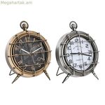 Սեղանի ժամացույց DKD Տան դեկոր Սպիտակ Սև Ոսկեգույն Արծաթ Աշխարհի քարտեզ (2 հատ)