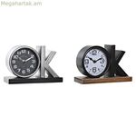 Սեղանի ժամացույց DKD Home Decor սև արծաթագույն (2 հատ)