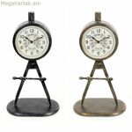 Սեղանի ժամացույց DKD Home Decor Black Golden Loft (2 հատ)