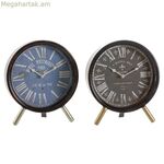 Սեղանի ժամացույց DKD Home Decor Կապույտ Սև Վինտաժ (2 հատ)