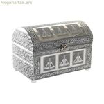 Զարդերի տուփ DKD Տան դեկոր Կանաչ Արծաթագույն Փայտ Ալյումին 25 x 15 x 18 սմ