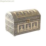 Զարդատուփ DKD Տան դեկոր 25 x 15,5 x 18 սմ Շամպայն-բեժ փայտ ալյումին