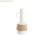 Ծաղկաման DKD տան դեկոր սպիտակ բնական մետաղ 20 x 16 x 40 սմ