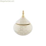 Tibor DKD տան դեկոր սպիտակ ոսկեգույն ճենապակի արևելյան քրոմապատ 18 x 18 x 22 սմ