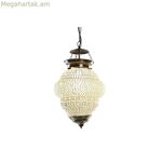 Առաստաղի լամպ DKD Տան դեկոր Սպիտակ Մետաղական Բյուրեղապակյա 25 Լայնություն 23 x 23 x 33 սմ