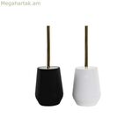 Զուգարանի խոզանակ DKD Home Decor սպիտակ սև չժանգոտվող պողպատ պոլիստիրոլ 12 x 12 x 34,5 սմ (2 հատ)