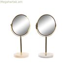 DKD տան դեկորի հայելի 18 x 13 x 35 սմ մոխրագույն բեժ ոսկեգույն մետաղական սպիտակ խեժ բաց մոխրագույն (2 հատ)