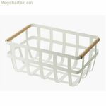 Բազմաֆունկցիոնալ զամբյուղ DKD Home Decor սպիտակ բնական մետաղական սոճու փայտ 36 x 22 x 15,5 սմ