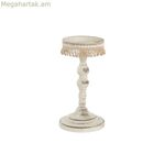 Մոմակալ DKD տան դեկորի մետաղական սպիտակ 13 x 13 x 25 սմ