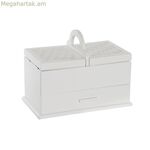 Զարդերի տուփ DKD տան դեկոր 16 x 17 x 28 սմ սպիտակ բաց վարդագույն MDF փայտ