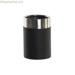 Ատամի խոզանակի պահոց DKD Home Decor սև արծաթագույն խեժից, չժանգոտվող պողպատ 7 x 7 x 10,5 սմ (12 հատ)