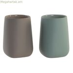 Ատամի խոզանակի պահոց DKD Home Decor կանաչ բեժ դոլոմիտ 8 x 8 x 11 սմ (2 հատ)