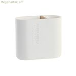 Ատամի խոզանակի պահոց DKD Home Decor սպիտակ բնական բամբուկե պոլիպրոպիլենից 11,5 x 5,5 x 10,5 սմ (12 հատ)