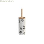 Զուգարանի խոզանակ DKD տան դեկոր 10 x 10 x 38,5 սմ սև մետաղական սպիտակ քարե իրեր