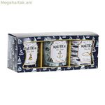 Մոմ DKD Տան դեկոր Կապույտ մոմե բյուրեղյա 17 x 5 x 6 սմ (3 հատ)