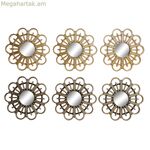 Հայելիների հավաքածու DKD Տան դեկոր Սկանդինավյան բյուրեղյա սև ոսկեգույն պոլիպրոպիլեն (25 x 2 x 25 սմ) (2 հատ)