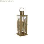 Լապտեր DKD տան դեկոր Ոսկեգույն մետաղական 16,5 x 16,5 x 50 սմ Բույսի տերև