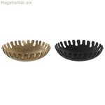 Կենտրոնական զարդարանք DKD տան դեկորի համար՝ սև, ոսկեգույն, ալյումինե, 32 x 32 x 9 սմ (2 հատ)