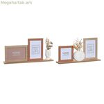 Լուսանկարի շրջանակ DKD Home Decor 30 x 5 x 19 սմ Ծաղկային դեմքով կերամիկական խեժ, բազմագույն MDF փայտե Urban (2 հատ)