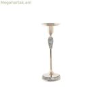 Մոմակալ DKD տան դեկոր արծաթագույն ակրիլային ալյումինե 12 x 12 x 36 սմ